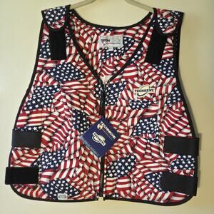 TECHNICHE 66626 - Size 2XL USA Flag Cooling Vest Cotton Adjustable *No Inserts